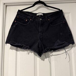 Black Denim Shorts - Abercrombie - Boyfriend Short